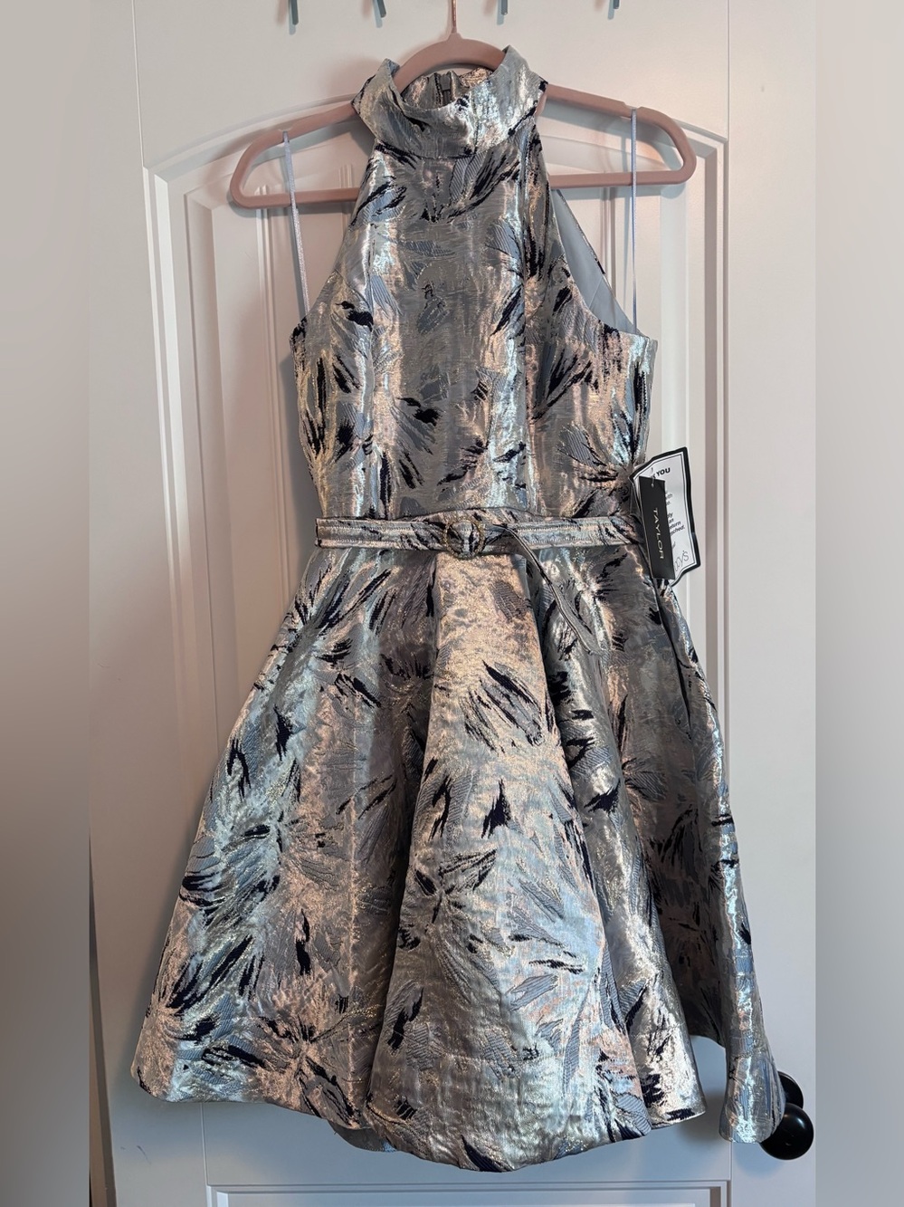 NWT- Taylor Silver Blue Party Prom Dress